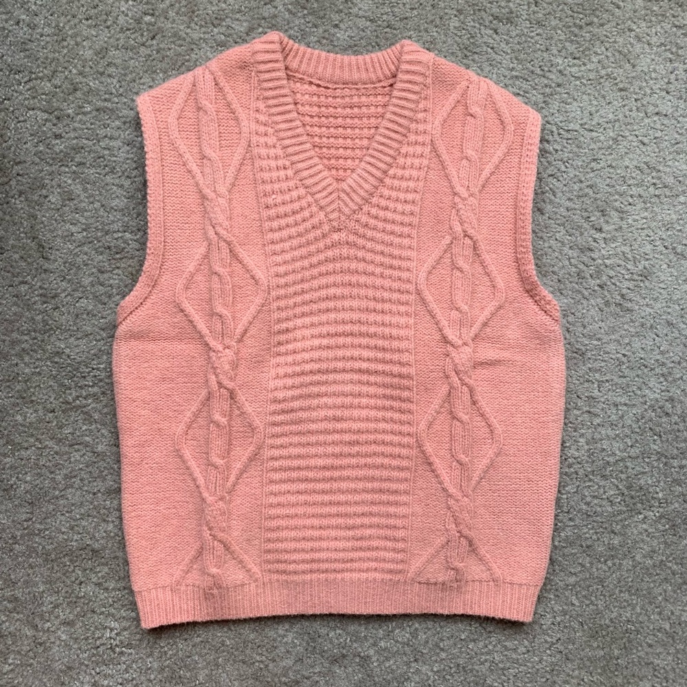 Pink sweater vest
